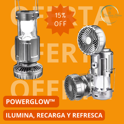 PowerGlow™ - Lámpara LED Solar con Ventilador